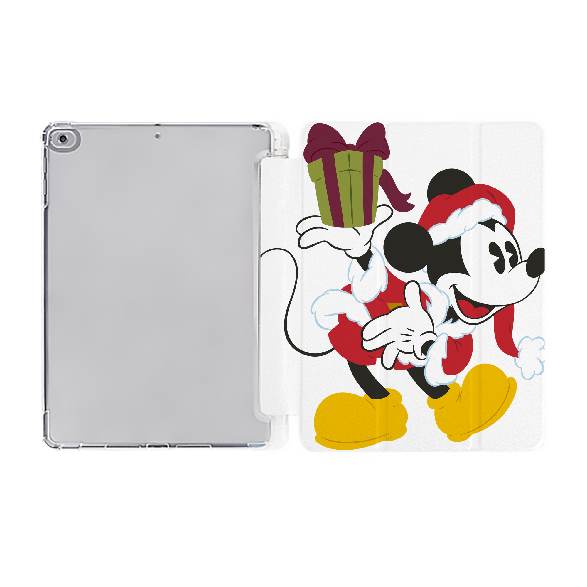 （画像用） ミッキーマウス Mickey Mouse IPad ケース ペン収納付き 三つ折りスタンド PUレザー×シリコン 対応機種9.5/10.5/10.9インチ